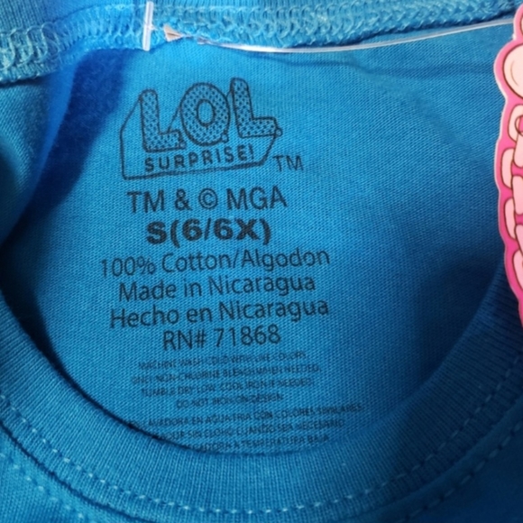 L.O.L Surprise Tops Girls Size Small 6/6X T-Shirts Set of 2 Pink and Blue NWT - Picture 5 of 9